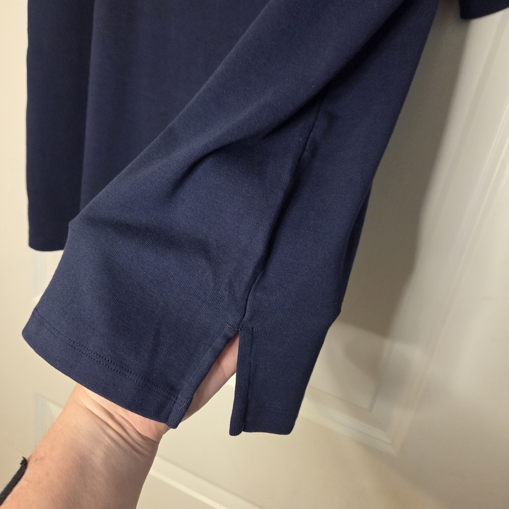 Karen Scott Navy 100% Cotton With Cut- Out Sleeves SZ 2X Preloved - Picture 5 of 11